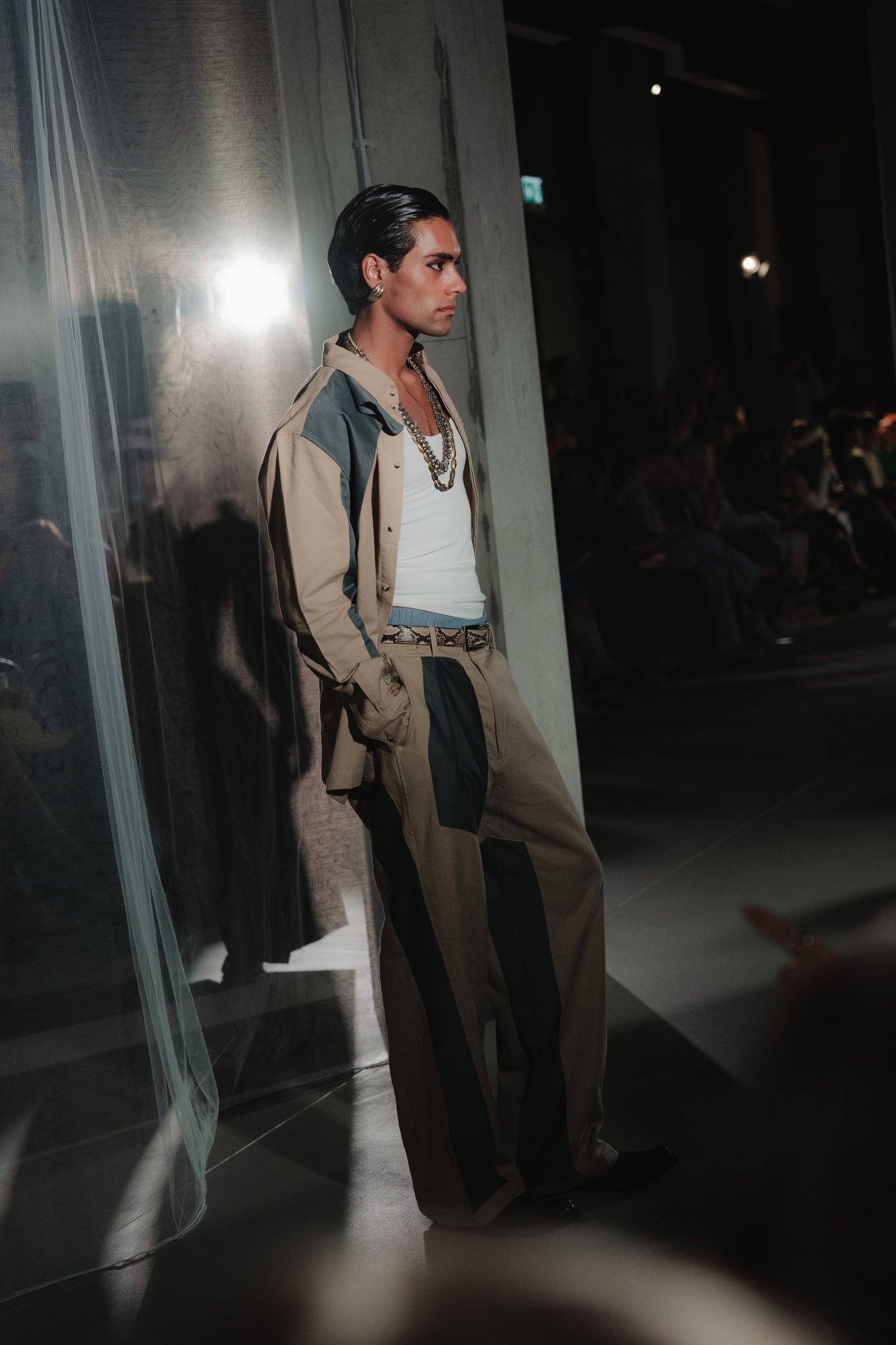 WITH SLATE BLUE SAREE (M)