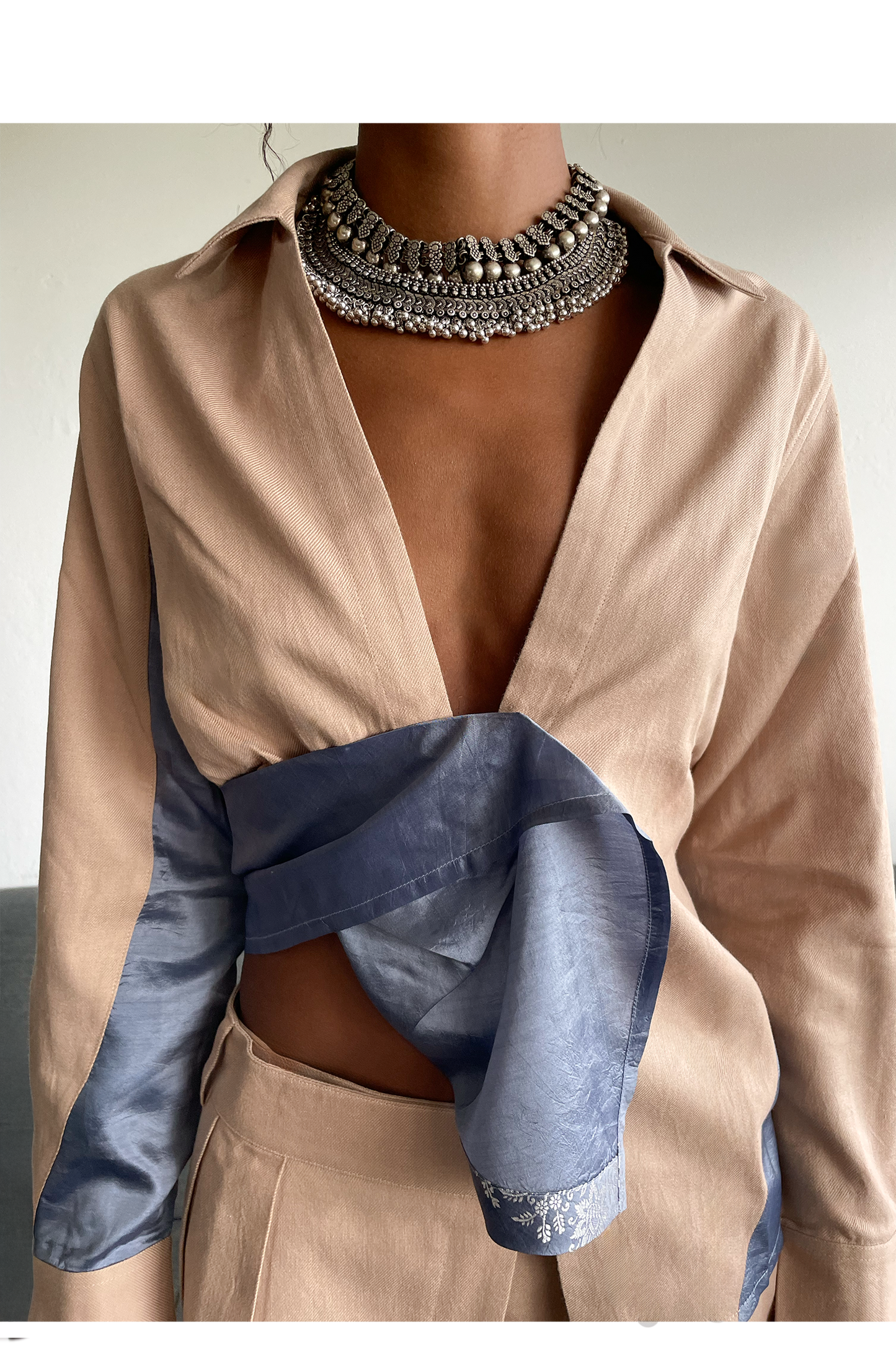 WITH SILVER JACQUARD SILK SAREE (XS)