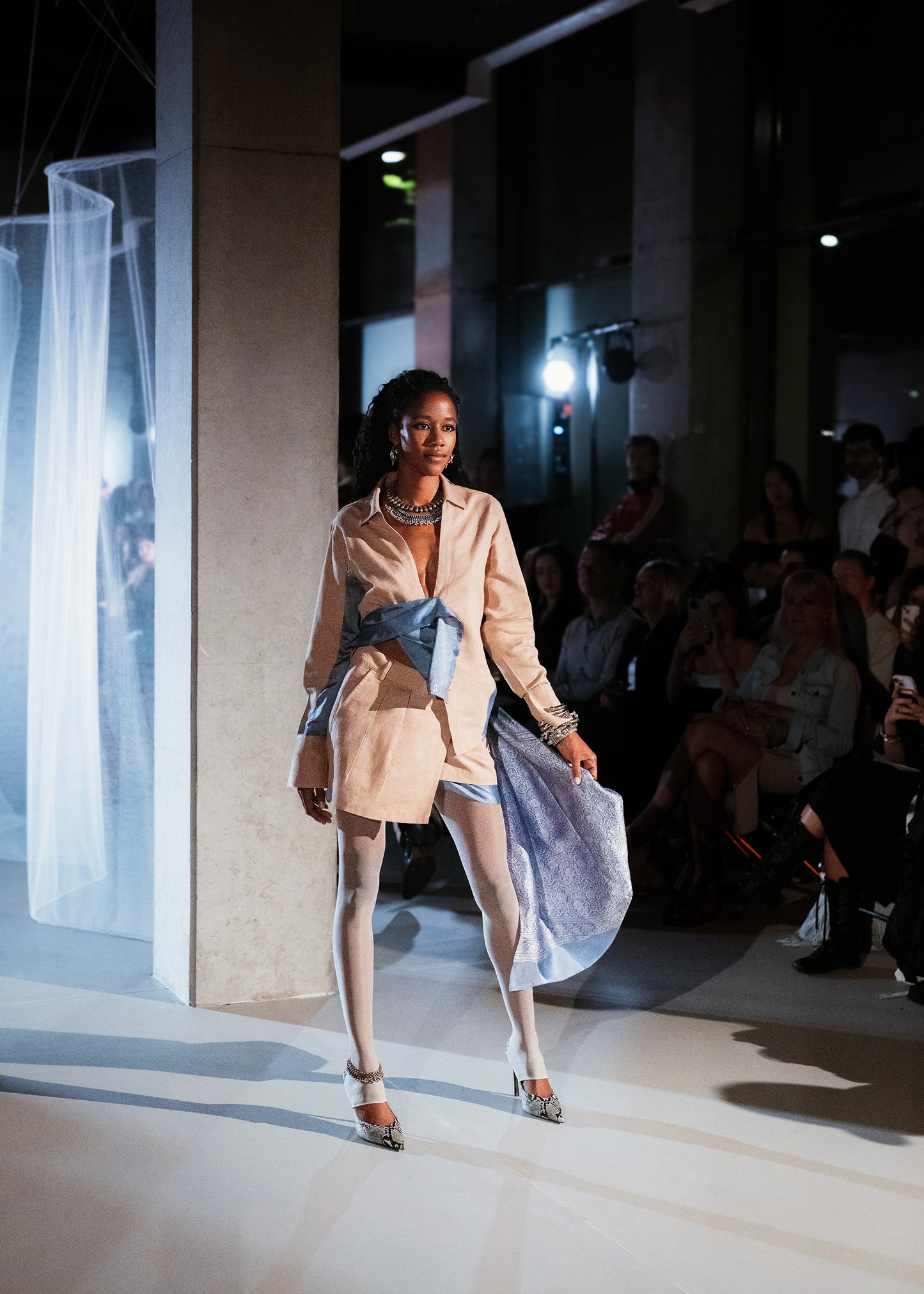 WITH SILVER JACQUARD SILK SAREE (XS)